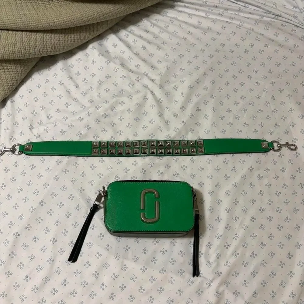 Marc jacobs snapshot green studded bag